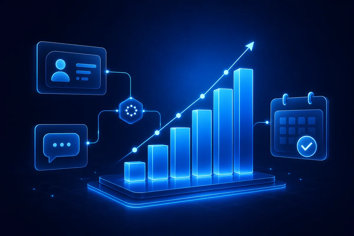 Leads flowing through an automated growth system into booked appointments